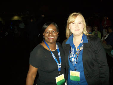 Paulette Smith at the National DECA Conference in Florida with another adviser.